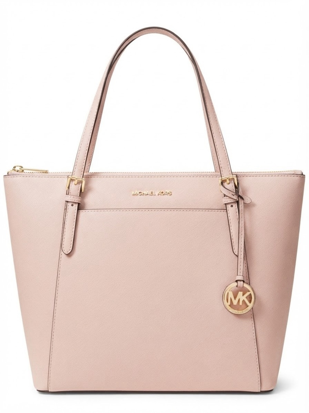 Michael Kors Pale Pink Leather Tote with Gold Hardware